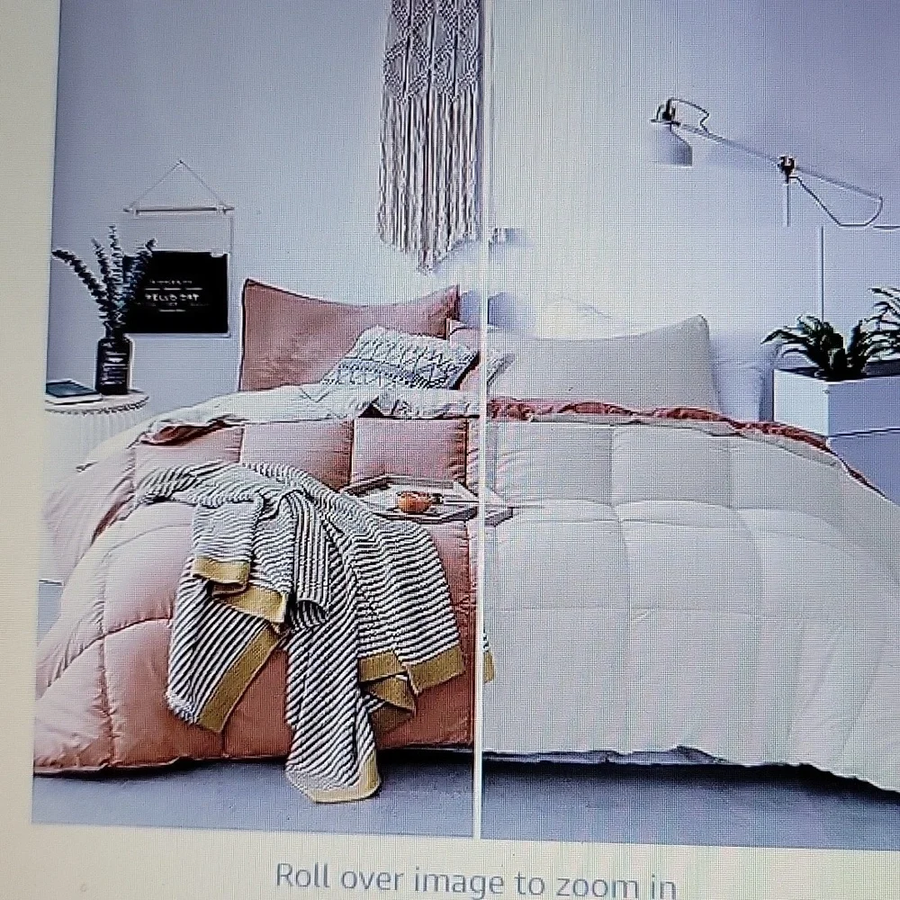KASENTEX Twin Rose/Beige DownAlternative Quilted Comforter/insert Reversible New